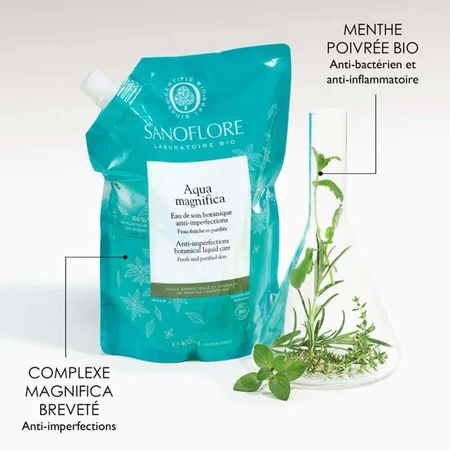 Sanoflore Magnifica Recharge Essence Botanique Bio Aqua Есенція для шкіри, схильної до акне 400 мл: ціни та характеристики