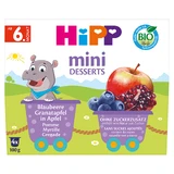 HiPP Міні Десерт Біо, яблуко, чорниця, гранат, після 6 місяців, 4 х 100 г