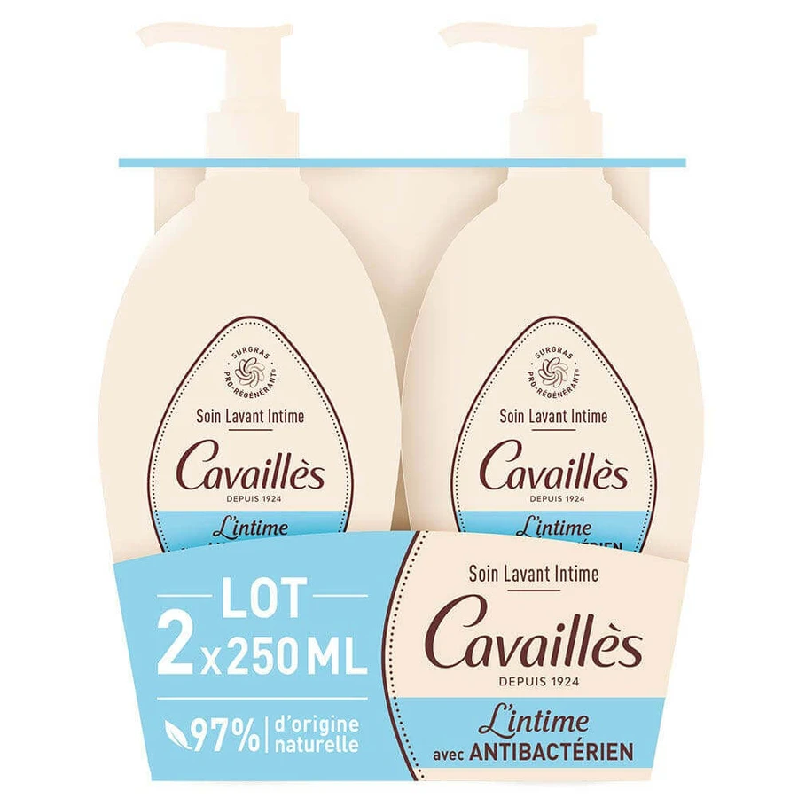 Cavaillès Intimate Dryness Спеціальний антибактеріальний натуральний інтимний очищувач 2х250мл: ціни та характеристики