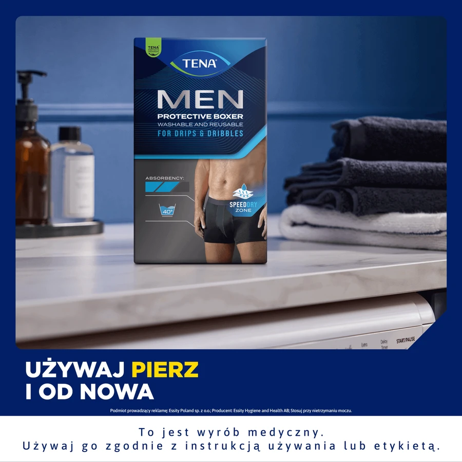 Tena Men Protective Boxer, многоразовые боксеры при легком недержании, черные, размер M, 1 штука: цены и характеристики