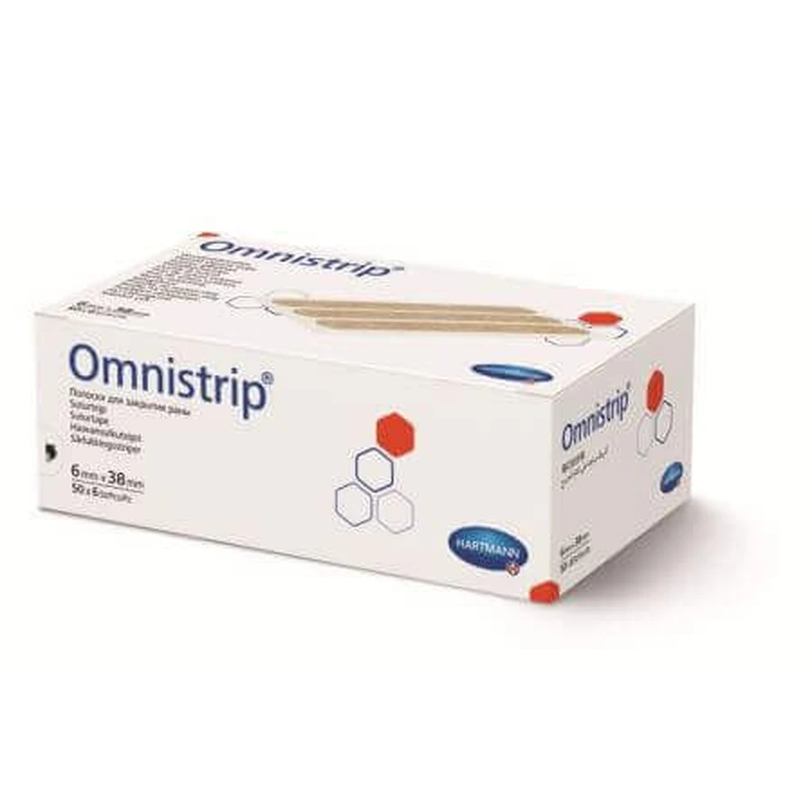 Стерильные пластыри Omnistrip, 6 x 38 мм, 50 x 6 штук, Hartmann: цены и характеристики