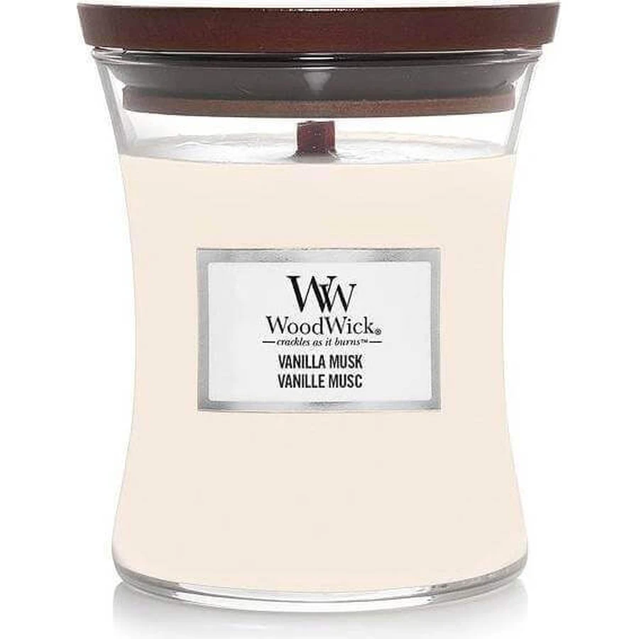 WoodWick Ванільно-мускусна середня свічка 1×275 г, ароматична свічка: ціни та характеристики