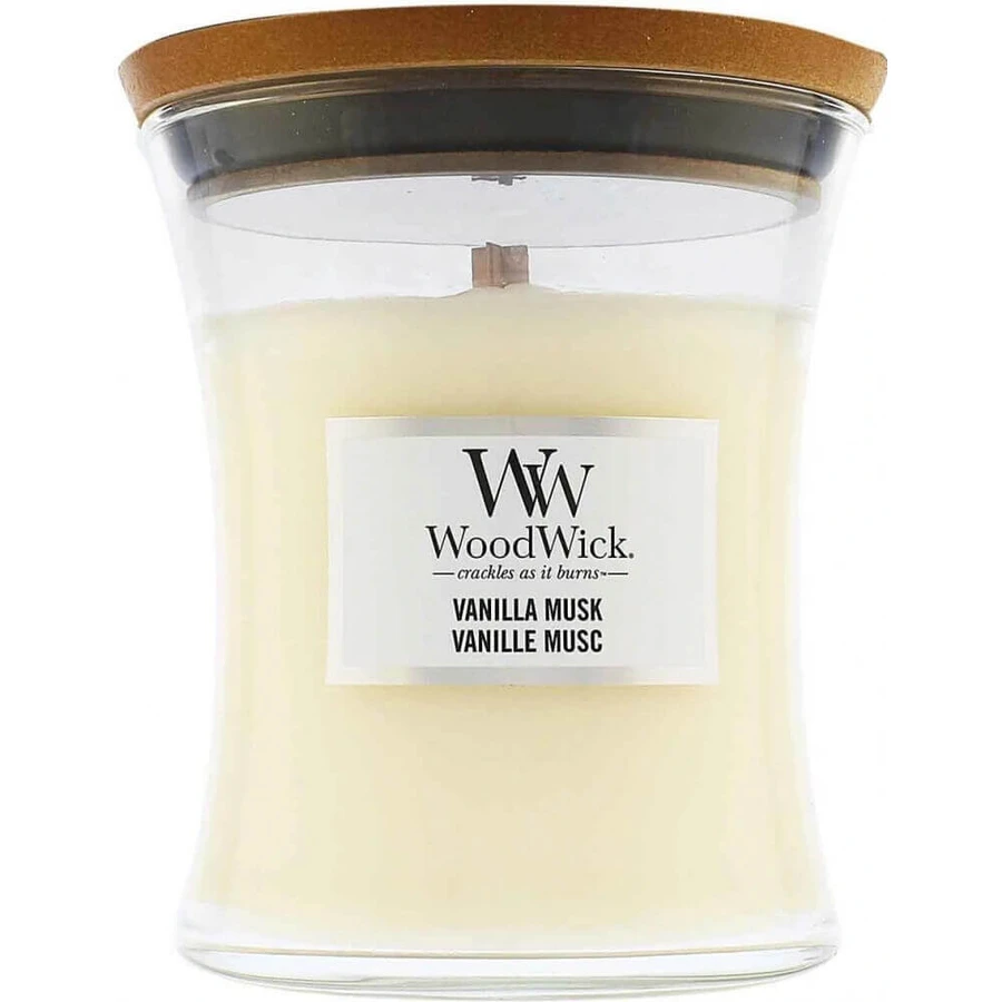 WoodWick Ванільно-мускусна середня свічка 1×275 г, ароматична свічка: ціни та характеристики