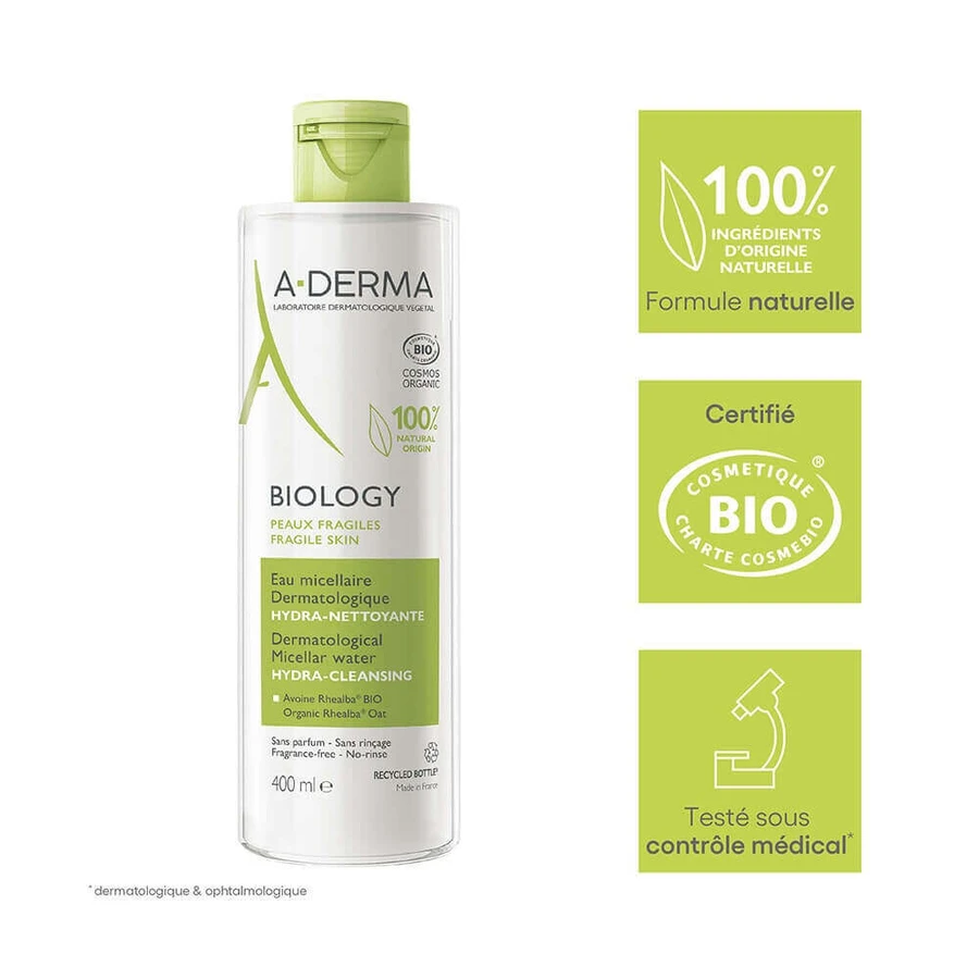 A-Derma Biology Organic hydra cleansing micellar water 400 ml: цены и характеристики