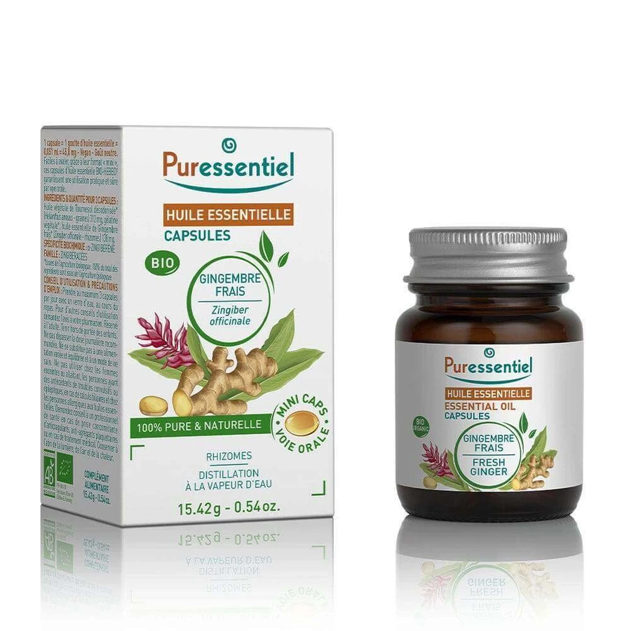 Ефірні олії Puressentiel Ефірні олії свіжого імбиру Біо 60 капсул: ціни та характеристики