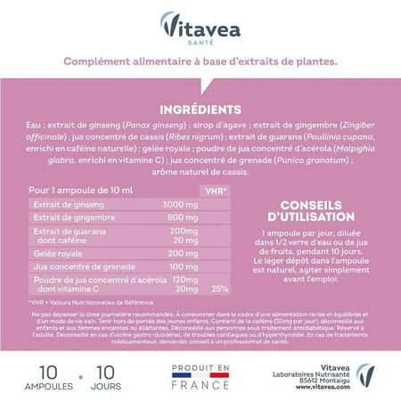 Vitavea Santé Force G Daily Energy Vitality 10 ампул: ціни та характеристики