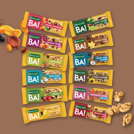 Bakalland BA! Злаковий батончик, 5 зерен з медом, 40 г: ціни та характеристики