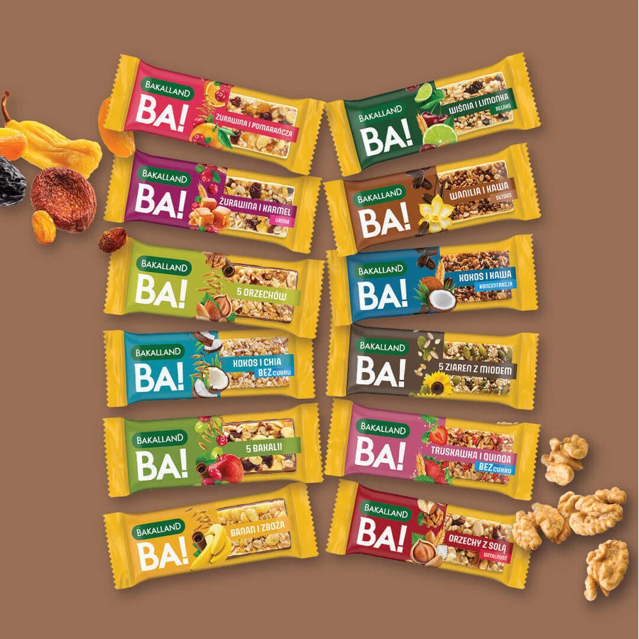 Bakalland BA! Злаковий батончик, 5 зерен з медом, 40 г: ціни та характеристики
