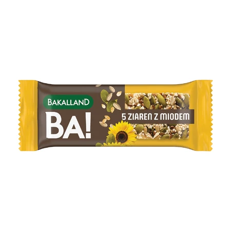 Bakalland BA! Злаковий батончик, 5 зерен з медом, 40 г: ціни та характеристики