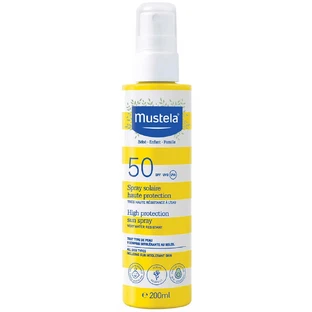 Mustela Sun Bebe Enfant-Famille, сонцезахисний спрей для обличчя та тіла, SPF 50, 200 мл + пляжний рюкзак безкоштовно