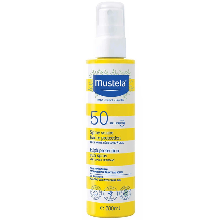 Mustela Sun Bebe Enfant-Famille, сонцезахисний спрей для обличчя та тіла, SPF 50, 200 мл + пляжний рюкзак безкоштовно: ціни та характеристики