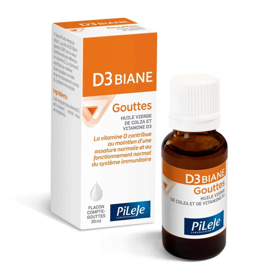 Pilejeje D3 Biane Вітамін D3 краплі 20мл: ціни та характеристики
