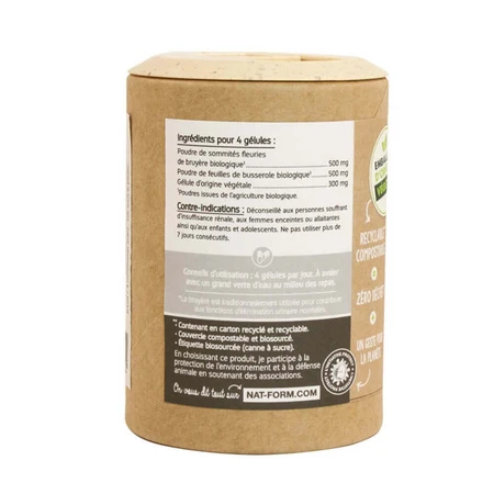 Nat&Form Urinary Comfort - Bruyere/Busserole Bio Eco 120 вегетарианских капсул: цены и характеристики