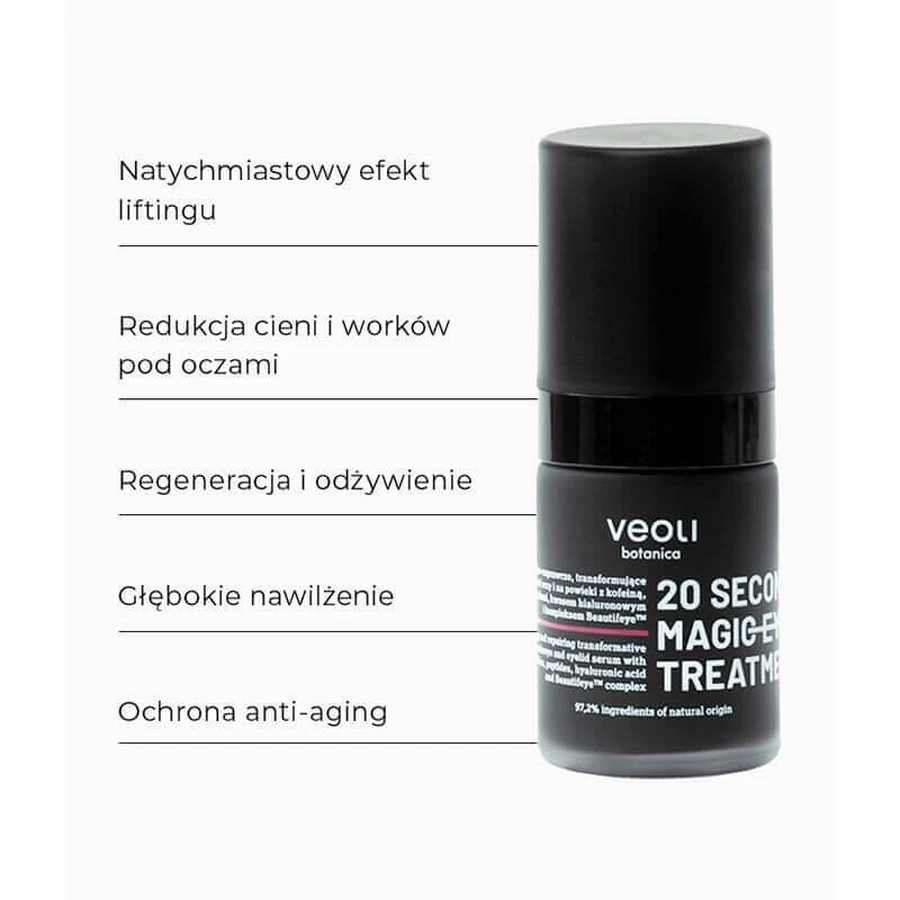 Veoli Botanica 20 Seconds Magic Eye Treatment, сироватка для ліфтингу та відновлення шкіри навколо очей і повік, 15 мл: ціни та характеристики