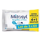 Водные салфетки Mitosyl, специальное предложение 4 + 1 бесплатная упаковка 5x60: цены и характеристики