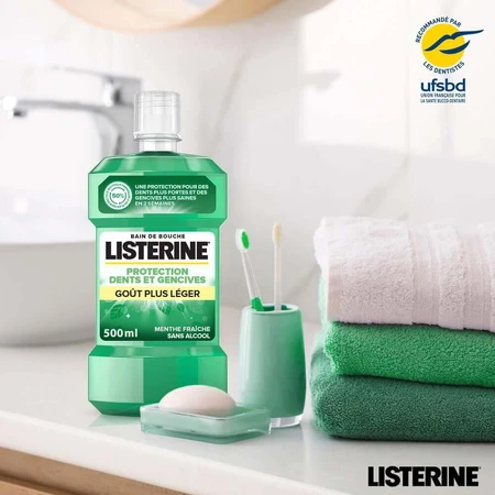 Listerine Защита зубов и десен Ванна Мятная мягкий вкус плюс 500 мл: цены и характеристики