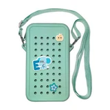 Силіконовий чохол на блискавці з брелоками для телефону Crossbody, відкритий зелений, Acvila