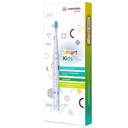 Meriden Smart Kids, звукова зубна щітка для дітей, біла, від 5 років, 1 штука + змінні насадки, 4 штуки: ціни та характеристики