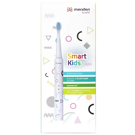 Meriden Smart Kids, звукова зубна щітка для дітей, біла, від 5 років, 1 штука + змінні насадки, 4 штуки: ціни та характеристики