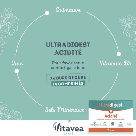 Vitavea Santé Ultradigest Acidité 14 comprimés: цены и характеристики