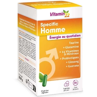 Vitamin'22 Спеціально для чоловіків Щоденна енергія 60 вегетаріанських капсул