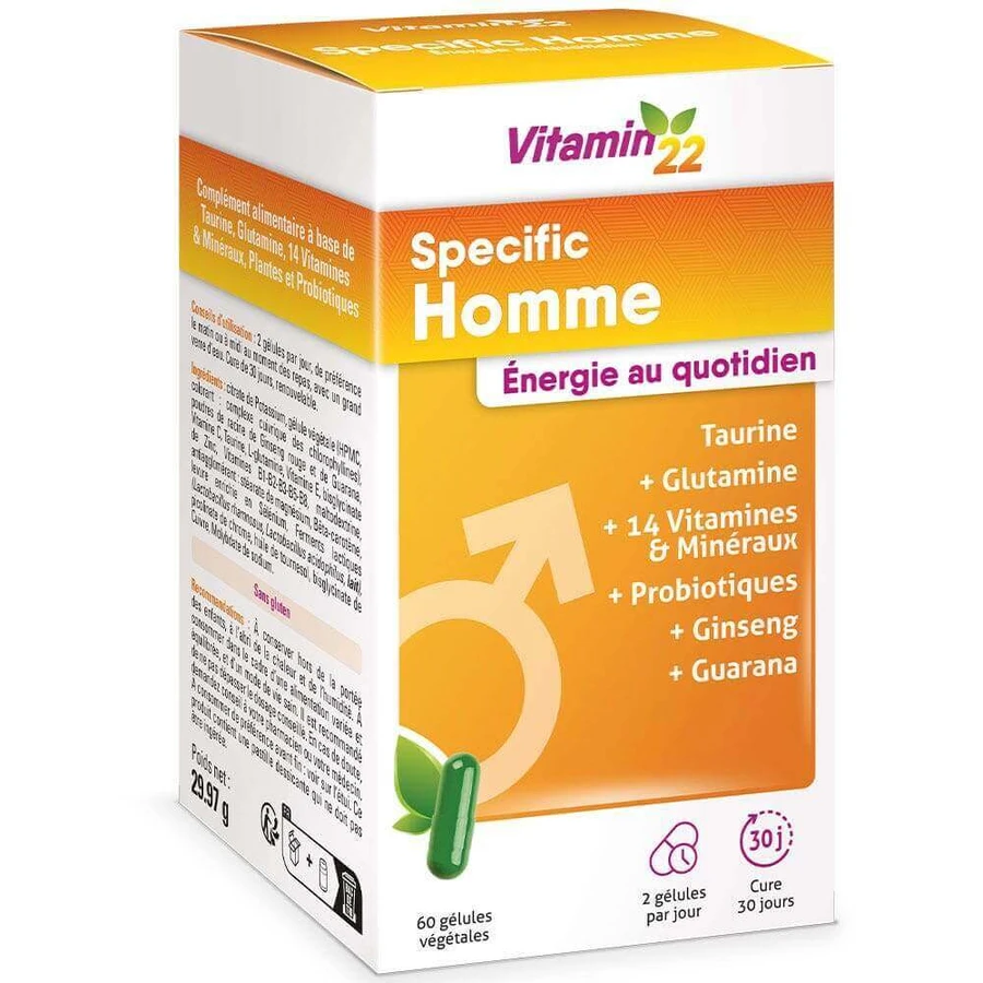 Vitamin'22 Спеціально для чоловіків Щоденна енергія 60 вегетаріанських капсул: ціни та характеристики