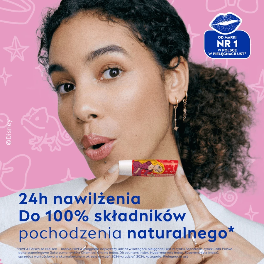 Nivea Disney Princess, живильна помада, журавлина, Рапунцель, 4,8 г: ціни та характеристики