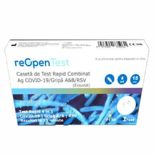 Швидкий тест на SARS-Cov 2 Ag та грип A&B/RSV 4 в 1 Combo Reopen, 1 шт, Montana Med