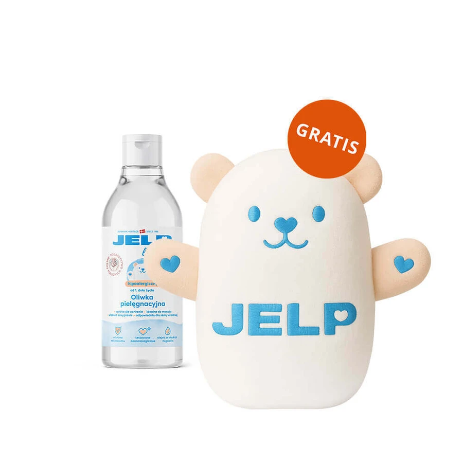 Jelp Baby 0+, гіпоалергенна олія для догляду за шкірою з першого дня, 200 мл + ведмедик у подарунок: ціни та характеристики