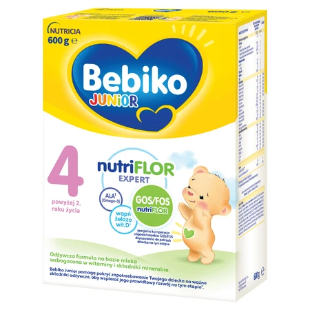 Набір Bebiko Junior 4 Nutriflor Expert, поживна молочна суміш, від 2 років, 3 х 600 г + пляшечка з соломинкою Boon, Swig, 265 мл безкоштовно: ціни та характеристики