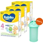 Набір Bebiko Junior 4 Nutriflor Expert, поживна молочна суміш, від 2 років, 3 х 600 г + пляшечка з соломинкою Boon, Swig, 265 мл безкоштовно: ціни та характеристики