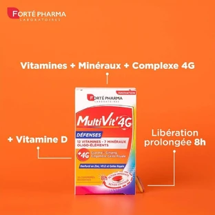 Forté Pharma MultiVit'4G Мультивітаміни для захисту імунітету з цинком та вітаміном D 30 таблеток