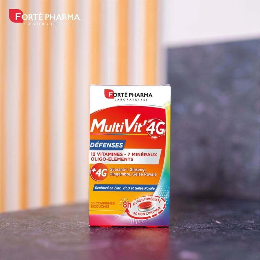 Forté Pharma MultiVit'4G Мультивітаміни для захисту імунітету з цинком та вітаміном D 30 таблеток: ціни та характеристики