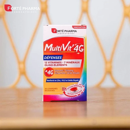 Forté Pharma MultiVit'4G Мультивітаміни для захисту імунітету з цинком та вітаміном D 30 таблеток: ціни та характеристики