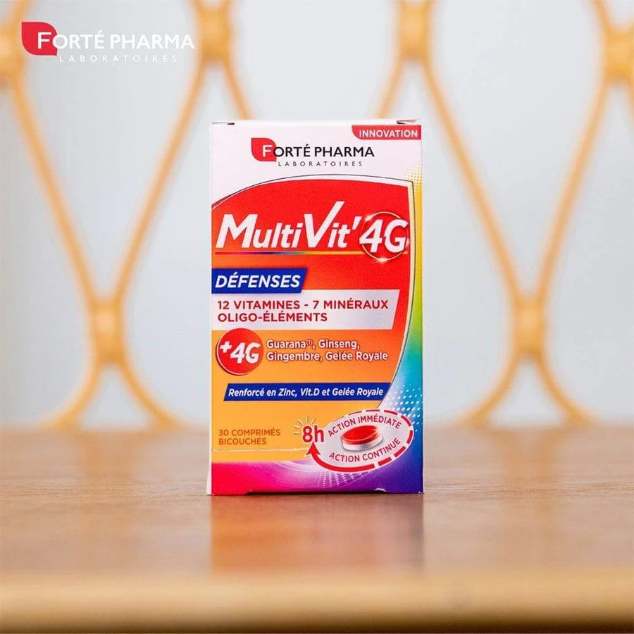 Forté Pharma MultiVit'4G Мультивітаміни для захисту імунітету з цинком та вітаміном D 30 таблеток: ціни та характеристики