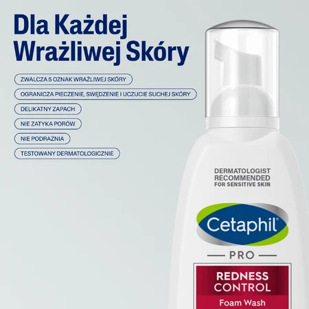 Cetaphil Pro Redness Control, spumă de curățare facială, piele sensibilă, 236 мл + cremă hidratantă facială cu acid hyaluronic, cremă de noapte, 48 ml gratuit: цены и характеристики