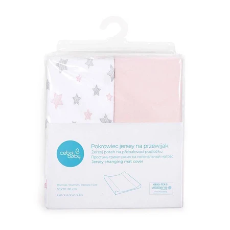 CEBA Чехол для пеленального коврика Candy Pink+Pink Stars 1×2 шт, размер 50x70-80 см: цены и характеристики