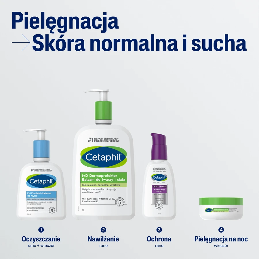 Cetaphil MD Dermoprotector, зволожуючий лосьйон для обличчя та тіла, для сухої та чутливої шкіри, з помпою, 1 л + зволожуючий крем для обличчя з гіалуроновою кислотою, нічний крем, 48 мл безкоштовно: ціни та характеристики