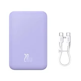 Powerbank Baseus Magnetic Mini 20000 mAh 20W - фиолетовый + кабель USB-C / USB-C