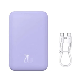 Powerbank Baseus Magnetic Mini 20000 mAh 20W - фиолетовый + кабель USB-C / USB-C
