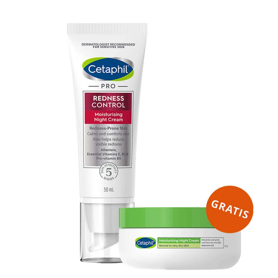 Cetaphil Pro Redness Control, зволожуючий крем для рук, чутливий шар, 50 мл + зволожуючий крем для обличчя з кислотою гіалуроновою, зволожуючий крем для рук, 48 мл безкоштовно: ціни та характеристики