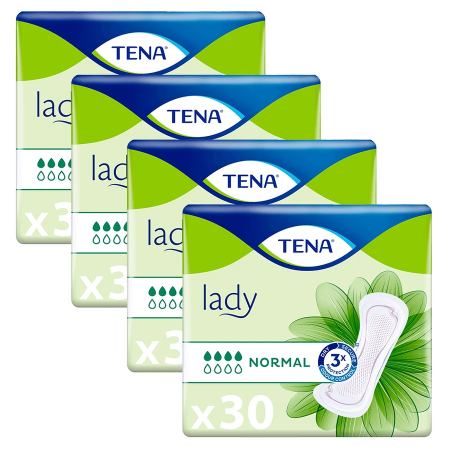 Набор Tena Lady, специализированные гигиенические салфетки, Normal, 4 x 30 шт.: цены и характеристики