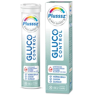 Plusssz Gluco Control, зі смаком бергамоту та лимонної трави, 20 шипучих таблеток