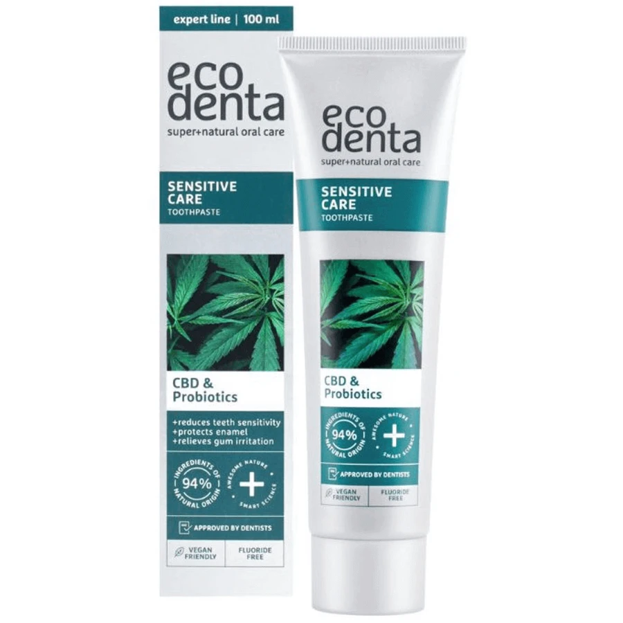 Ecodenta Sensitive, зубная паста с CBD и пробиотиками, 100 мл: цены и характеристики