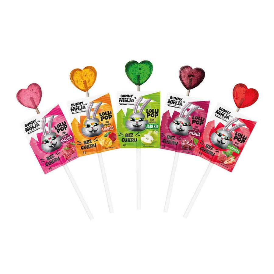 Bunny Ninja Lolli Pop, льодяник фруктовий, 6 г: ціни та характеристики