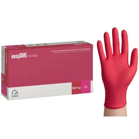 EasyCare Nitrile, рукавички нітрилові, нестерильні, без пудри, малинового кольору, розмір S, 100 штук: ціни та характеристики