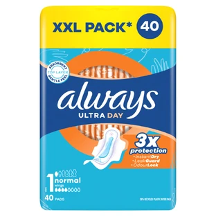 Always Ultra Day, prosoape igienice cu aripi, normale, 40 buc
