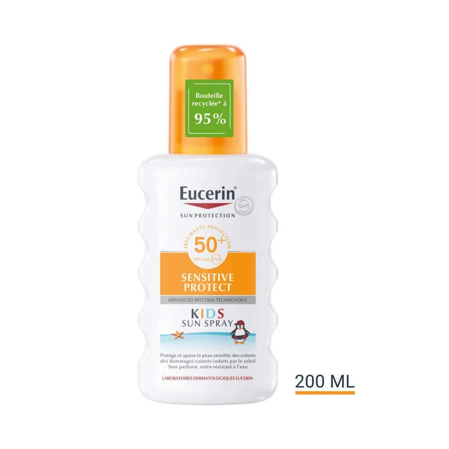 Eucerin Солнцезащитный спрей для детей Spf50+ Senstive Protect 200 мл: цены и характеристики