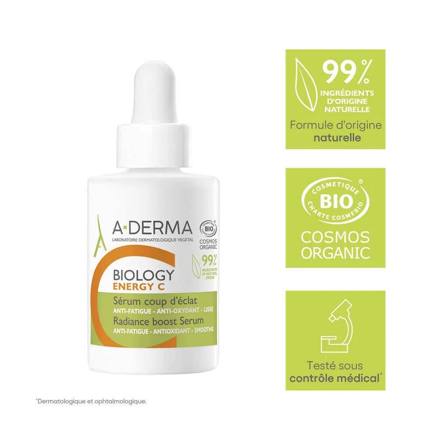 A-Derma Biology Coup D'Eclat Органическая сыворотка с энергией С 30 мл: цены и характеристики
