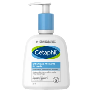 Cetaphil EM, міцелярна емульсія для догляду за волоссям для чутливої шкіри для всієї родини, 236 мл + крем для зволоження шкіри обличчя з кислотою гіалуроновою, крем для миття рук, 48 мл безплатно